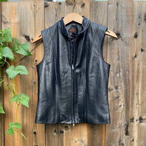 Danier Black Genuine Leather Vest | XXS